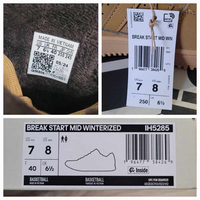 Adidas EUR 40 US 7 UK 6.5 утеплені кросівки Break Start Mid Winterized