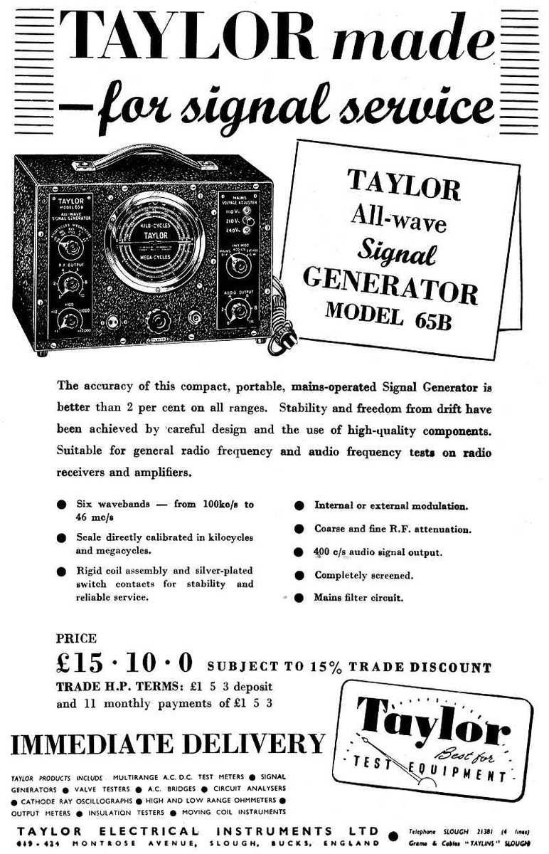 Gerador de sinais radio Taylor model 65 b antigo