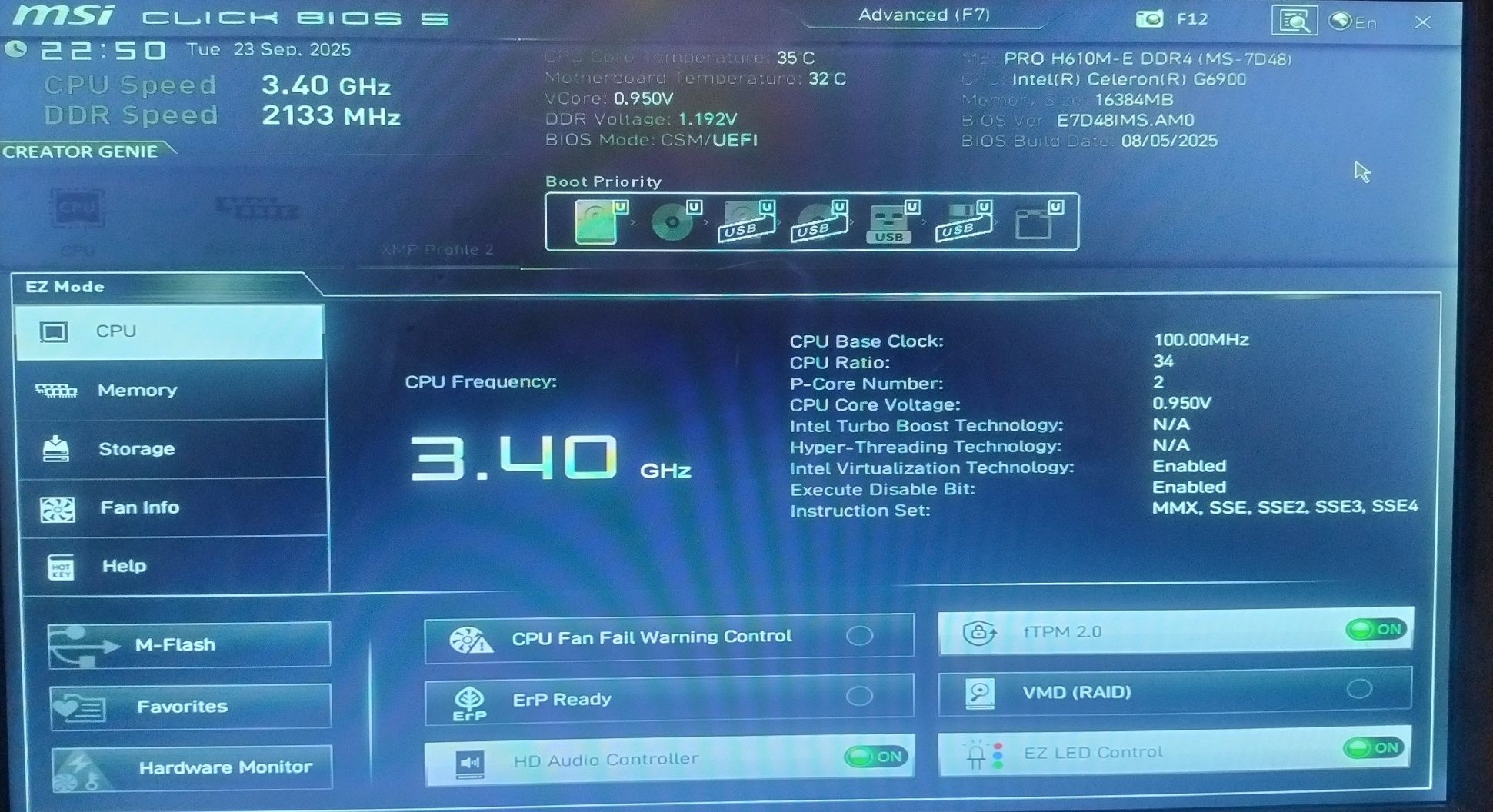 Материнська плата MSI PRO H610M-E DDR4
