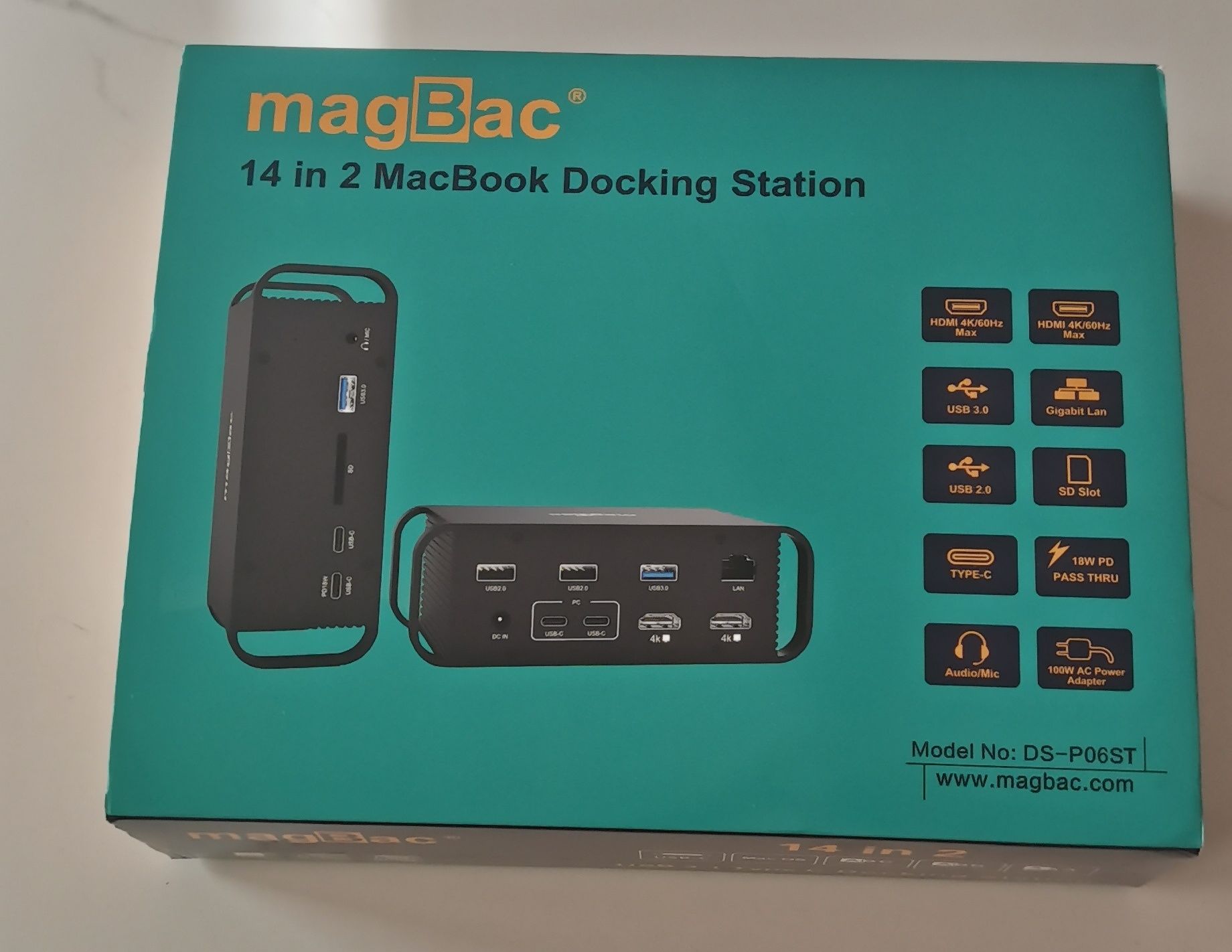 Stacja dokująca MacBook Dual Monitor 14 cali 2 USB C