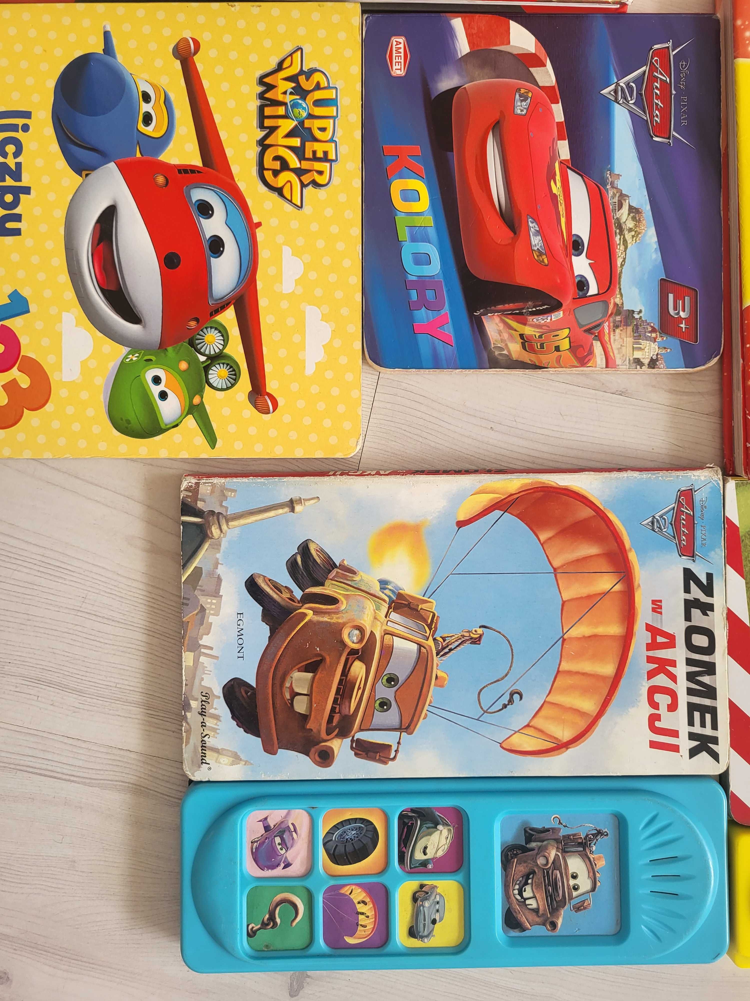 Zestaw książek cars zygzak samoloty   super wings strażak sam auta