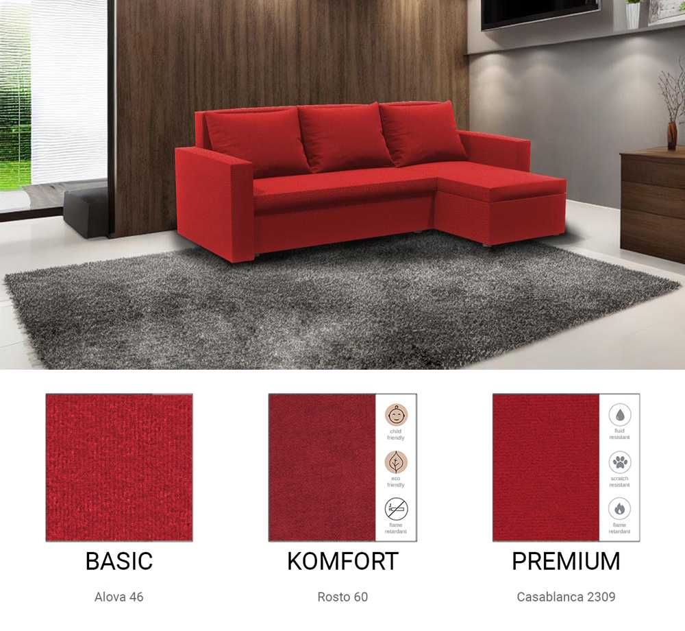 Narożnik z funkcją spania Loft / Różne kolory / Raty / SZYBKA DOSTAWA!