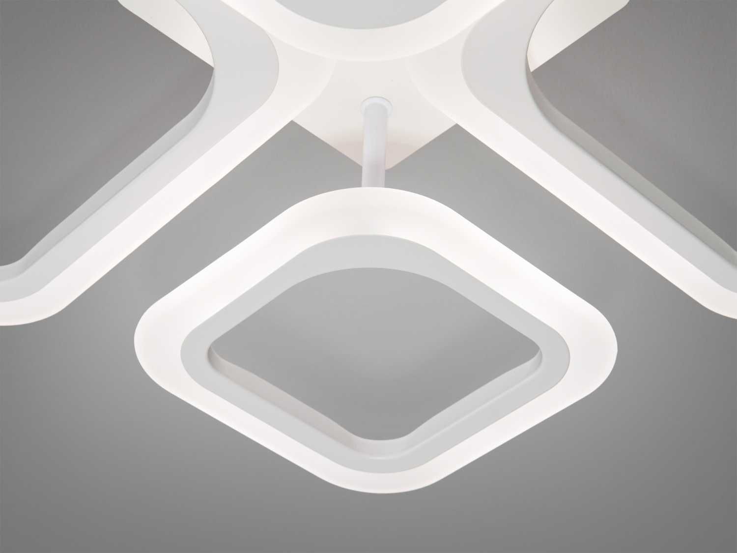 LED люстра в кухню з димером, біла або чорна, 52W на 8м2 A8060/2+2WH