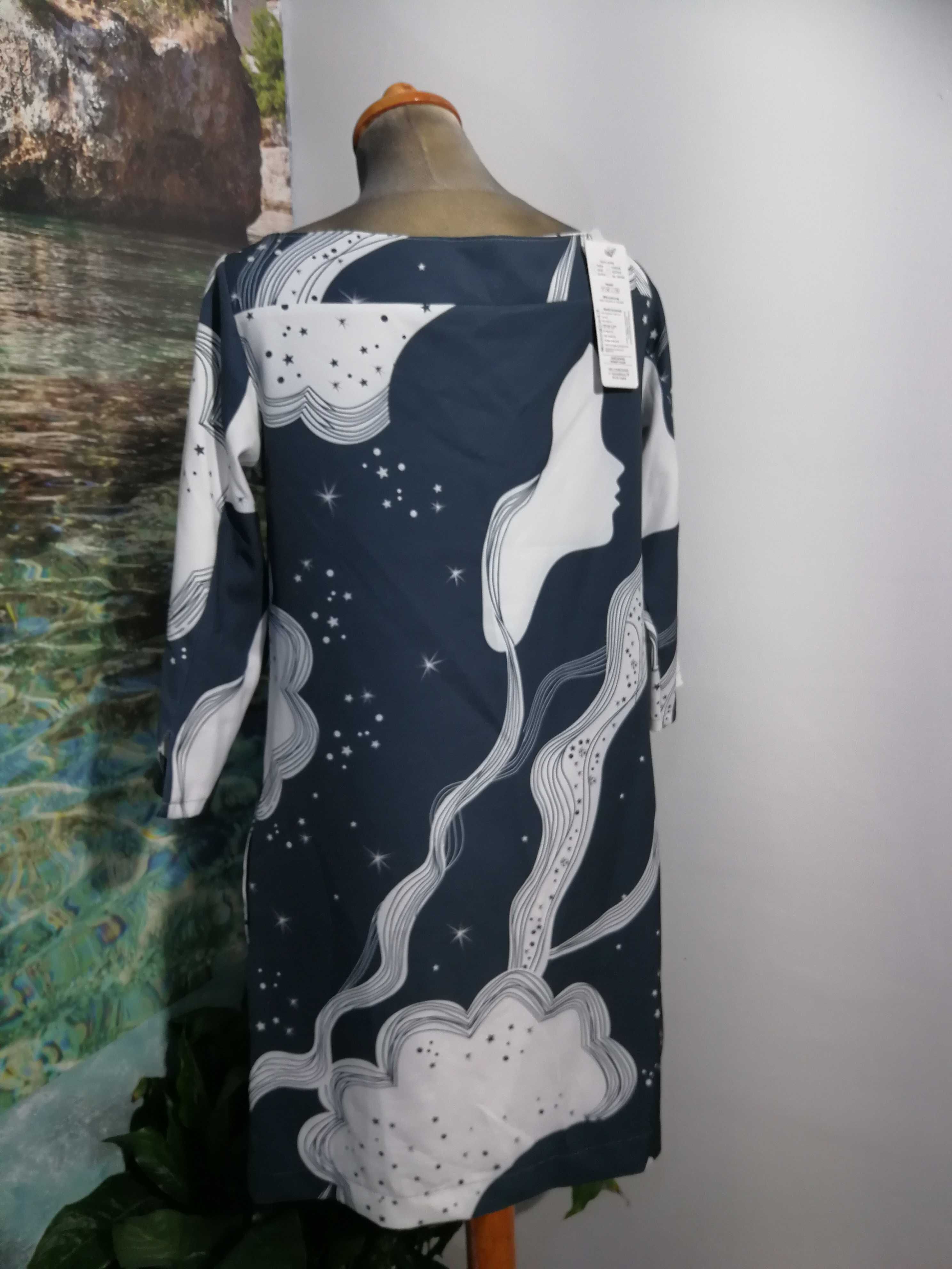 Sukienka Tunika z kieszeniami print
