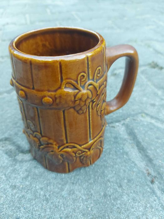 Kufel kamionkowy kolekcjonerski Okocim 1845 ceramika PRL unikat