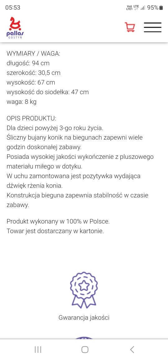 Koń na biegunach Pallas Gostyń