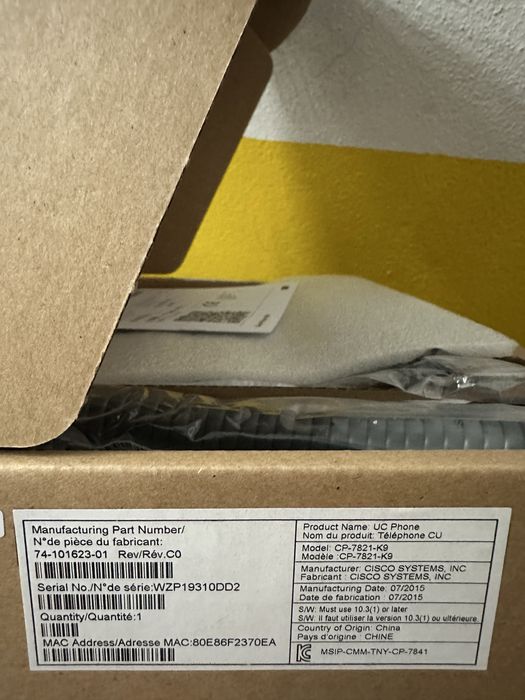 Telefone Cisco ip 7821 k9 - ainda na caixa
