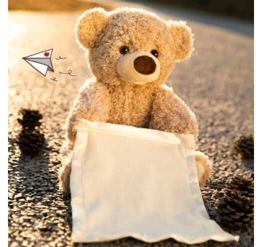 Детская Интерактивная игрушка Мишка Peekaboo Bear 30 см Коричневый