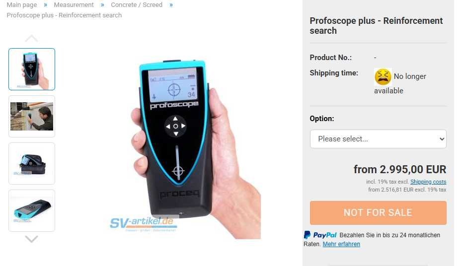 Локатор арматури в бетоне Profoscope + / Proceq Switzerland