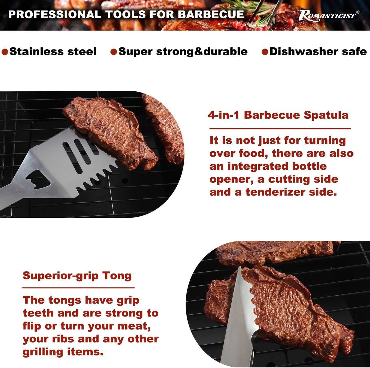 20-częściowy zestaw narzędzi do grilla BBQ w etui