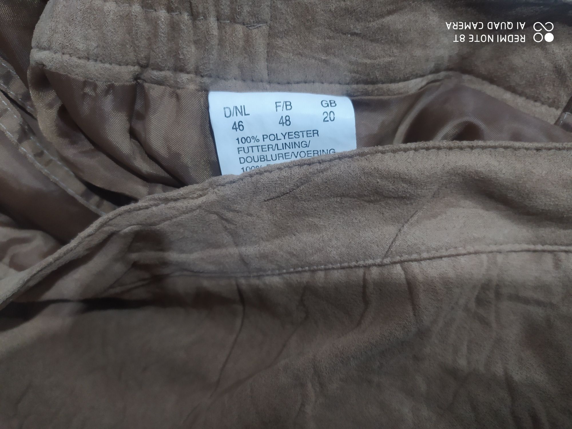 H&M długa spódnica ciekawy wzór ciepły brąz camel 20
