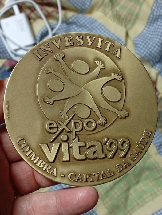 Medalha Grossa Metal Coimbra expovita 99 capital da Saude