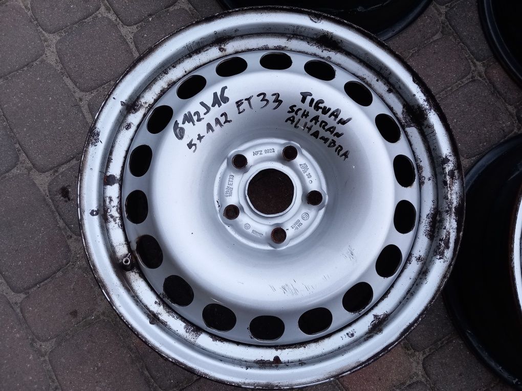 Felgi stalowe oryginalne Volkswagen 5x112  16 cali