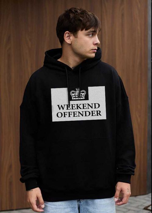 Черное Худи Weekend Offender • Leo Gregory  • Чорне Худі WK • ХС-ХЛ