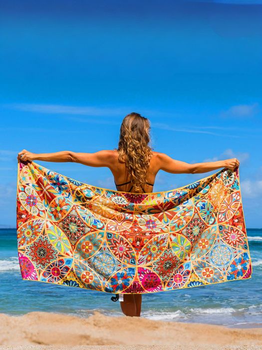 Ręcznik Plażowy 178x80 cm Szybkoschnący Bez Piasku Lekki XL Kolorowy