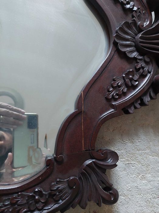 Espelho Moldura de Madeira antigo