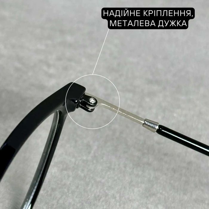 Жіночі комп’ютерні окуляри-нульовка круглі чорні Код 8147 C1