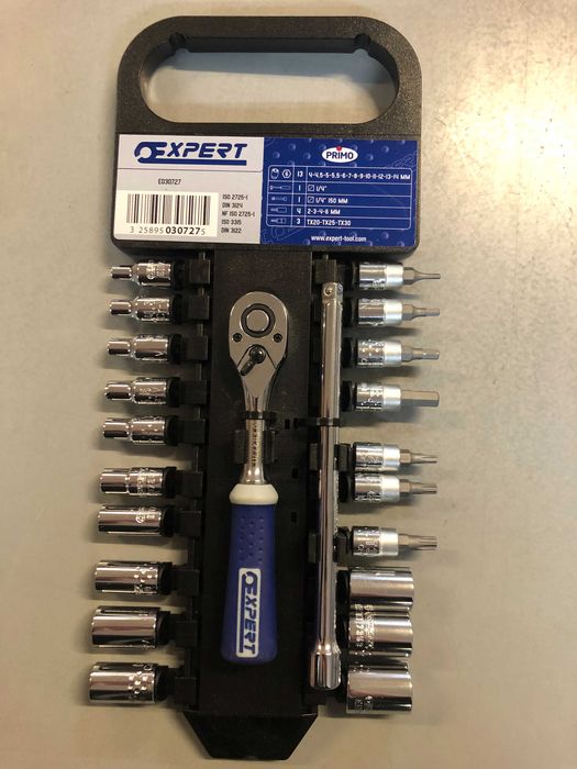 FACOM/EXPERT E030727 - Zestaw nasadek 1/4" na holderze