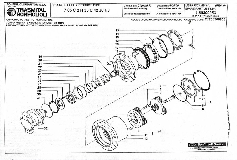 Фреза дорожня Marini MP 1300, редуктора