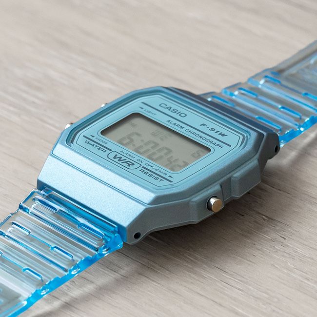 Relógio Casio F-91WS-4DF Rosa /Azul