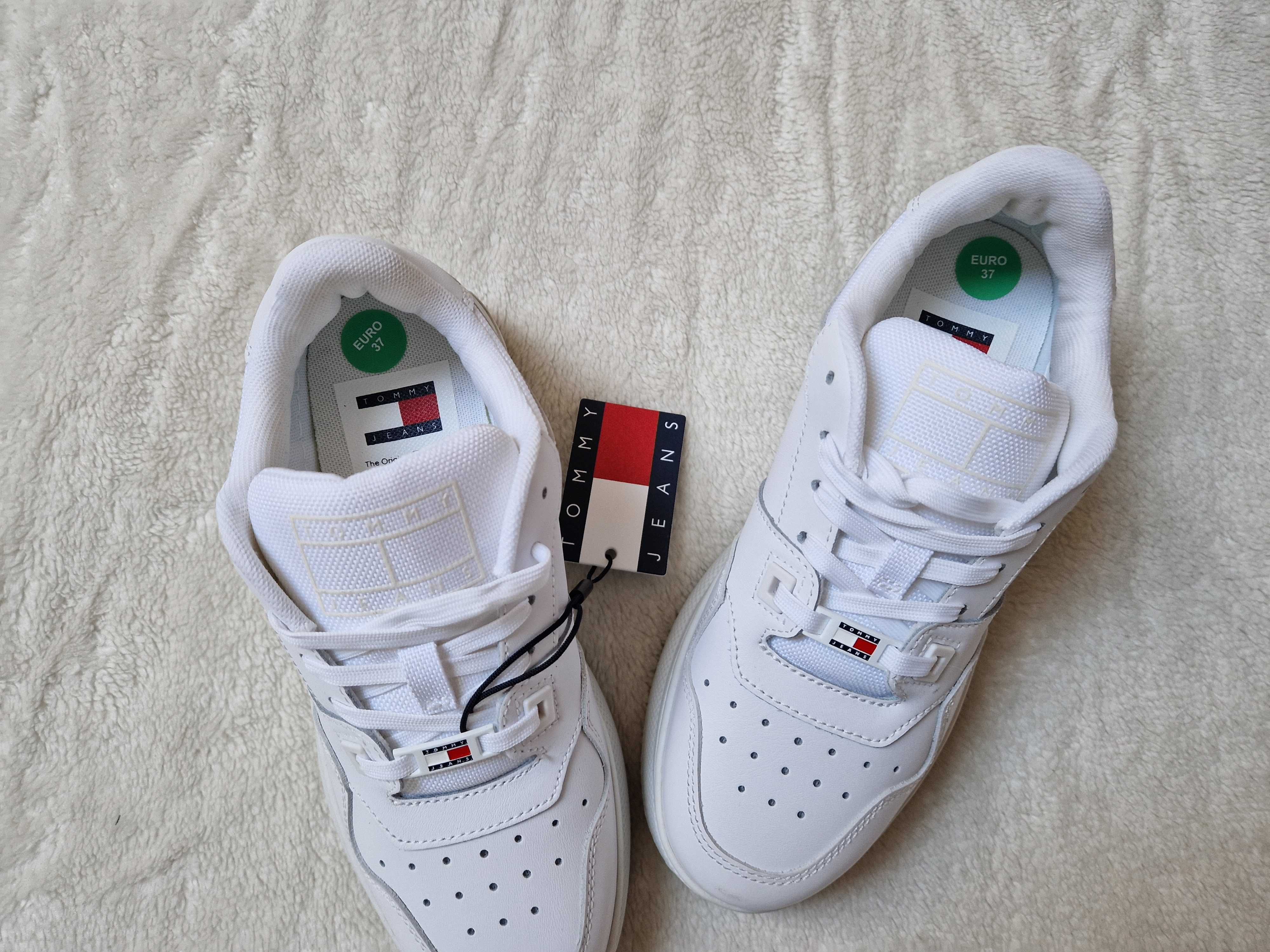Nowe białe damskie buty sportowe na platformie Tommy Hilfiger rozm 37