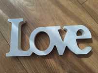 Biały  napis LOVE 10x22 cm