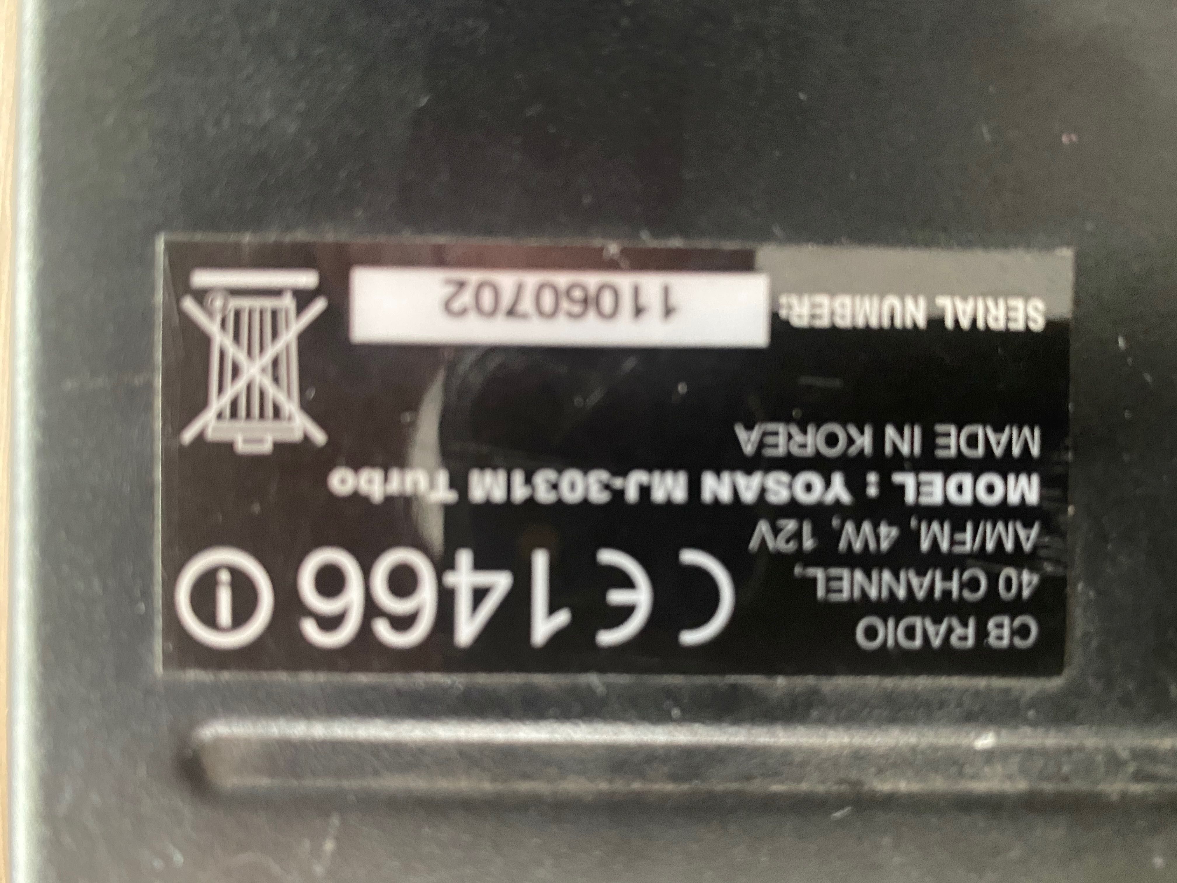 CB radio Yosan turbo MJ-3031M