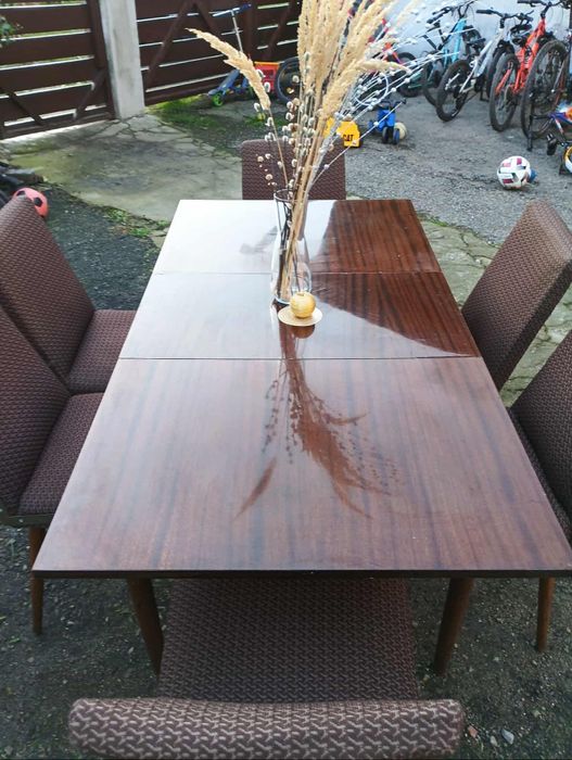 Rozkładany stół PRL, antyk, drewniany, Chierowski