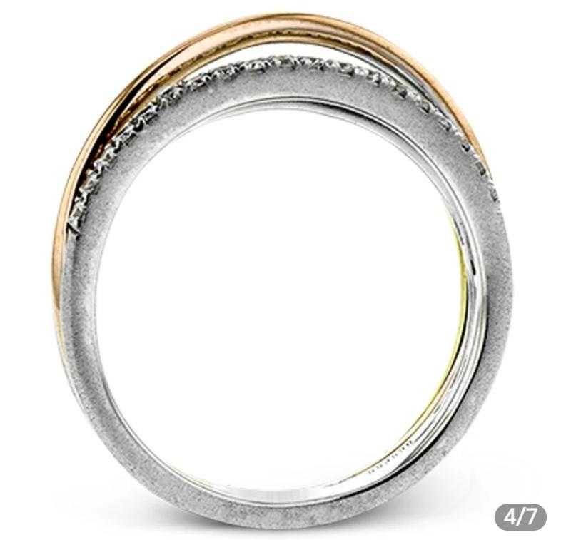 Стильное кольцо золото 3х цветов