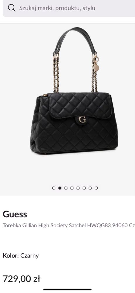 Guess Gillian torebka pikowana z łańcuchem chanel zalando