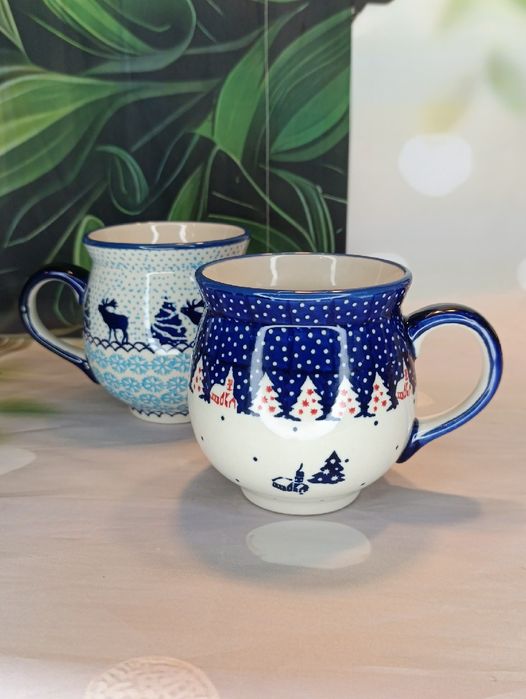 *Bolesławiec Kubek ceramiczny czeski 500 ml dwupak ceramika Bolesławie