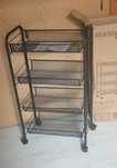 Wózek mobilny regał - organizer metalowy czarny