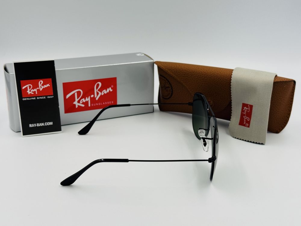 Солнцезащитные очки Ray Ban Aviator Metal 3026 Black-Green 62мм стекло