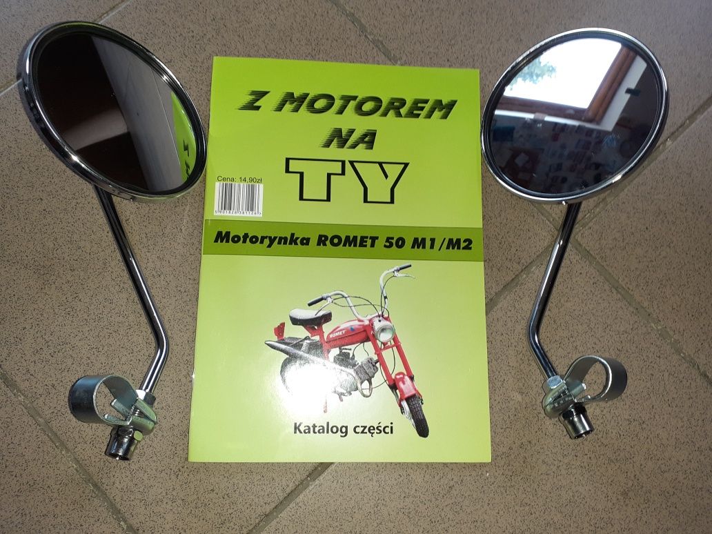 Zestaw instrukcja obsługi katalog czesci+lusterka romet motorynka