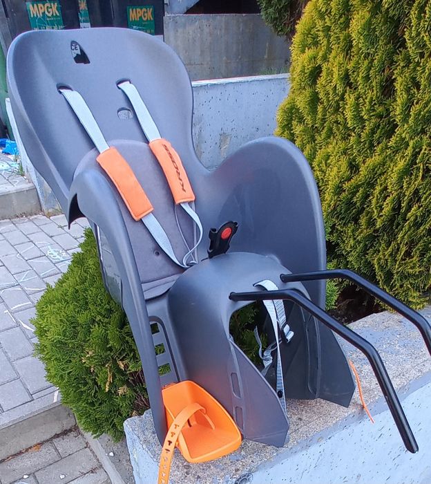 Fotelik rowerowy  KROSS szary - pomarańczowy MAX 22KG