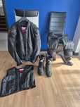 Sprzedam kurtkę + spodnie + buty motocyklowe, skórzane, na ściga