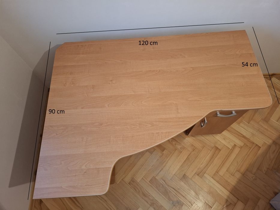 Biurko narożne z nadstawką