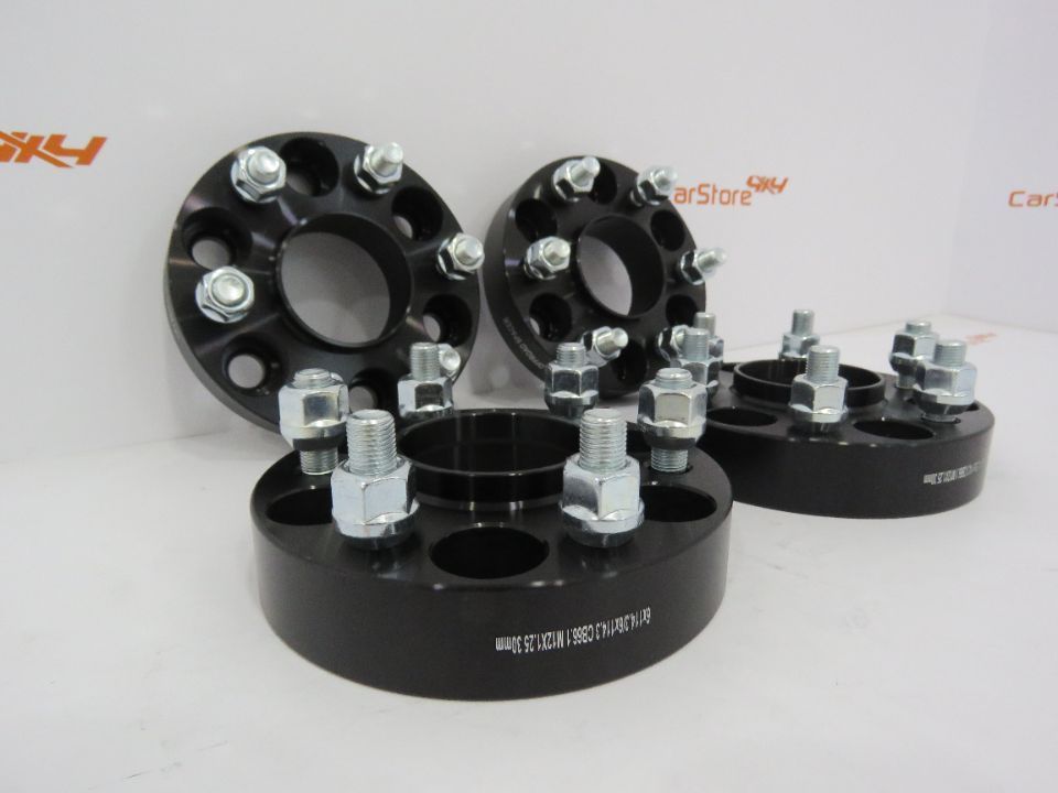 Espaçadores 4x4 30mm Nissan Navara D40 Np 300 6x114.3 M12x1.25 Pretos