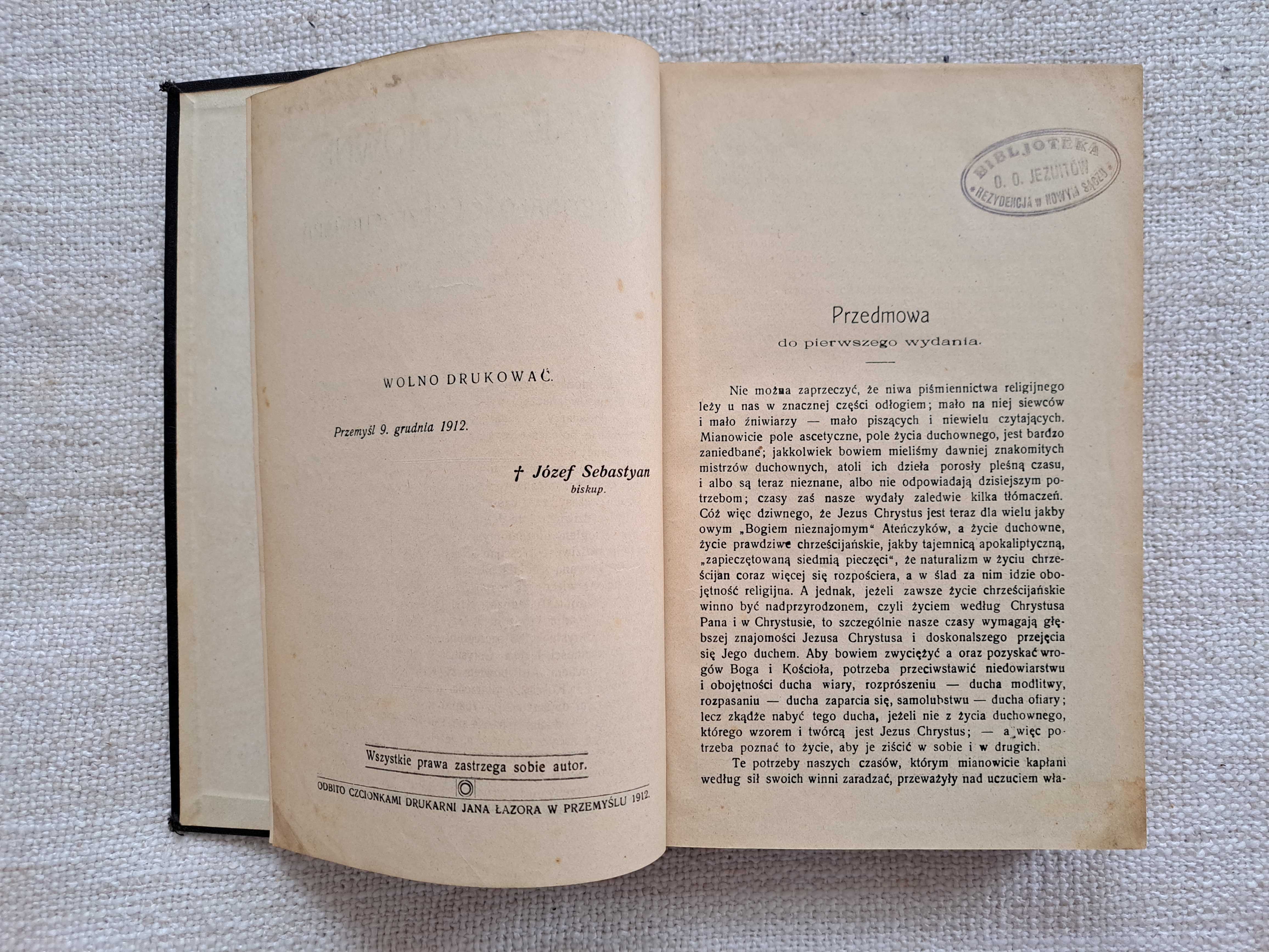 1913 Życie Duchowne czyli Doskonałość Chrześcijańska. Tom I. Pelczar