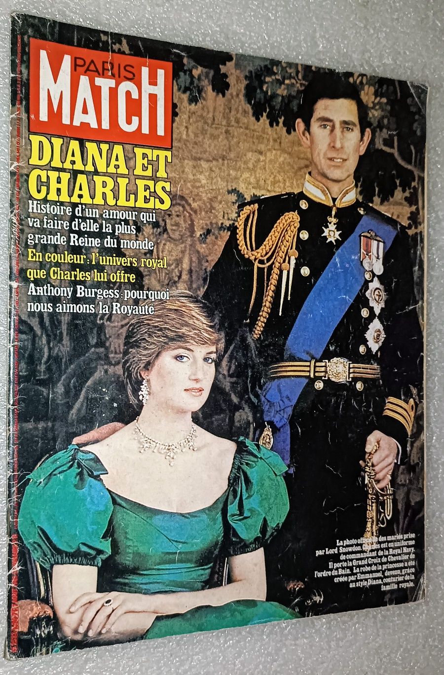 Antiga revista Paris Match de 1981 Diana & Charles d’Angleterre