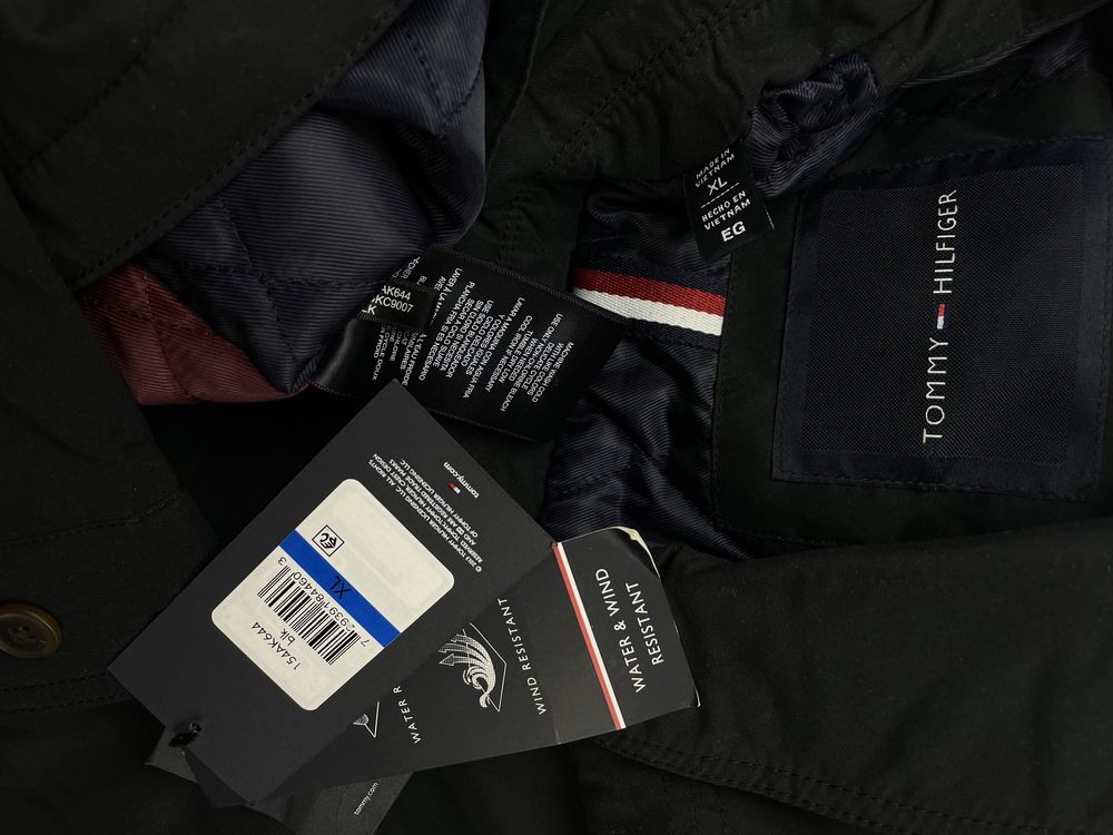 50 54 XL 3XL Tommy Hilfiger стеганная куртка ветровка черная