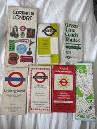6 sztuk mapek turystycznych Londynu. 70-te