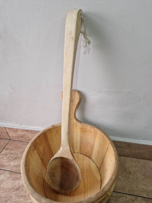 Wiaderko i chochla do sauny + klepsydra