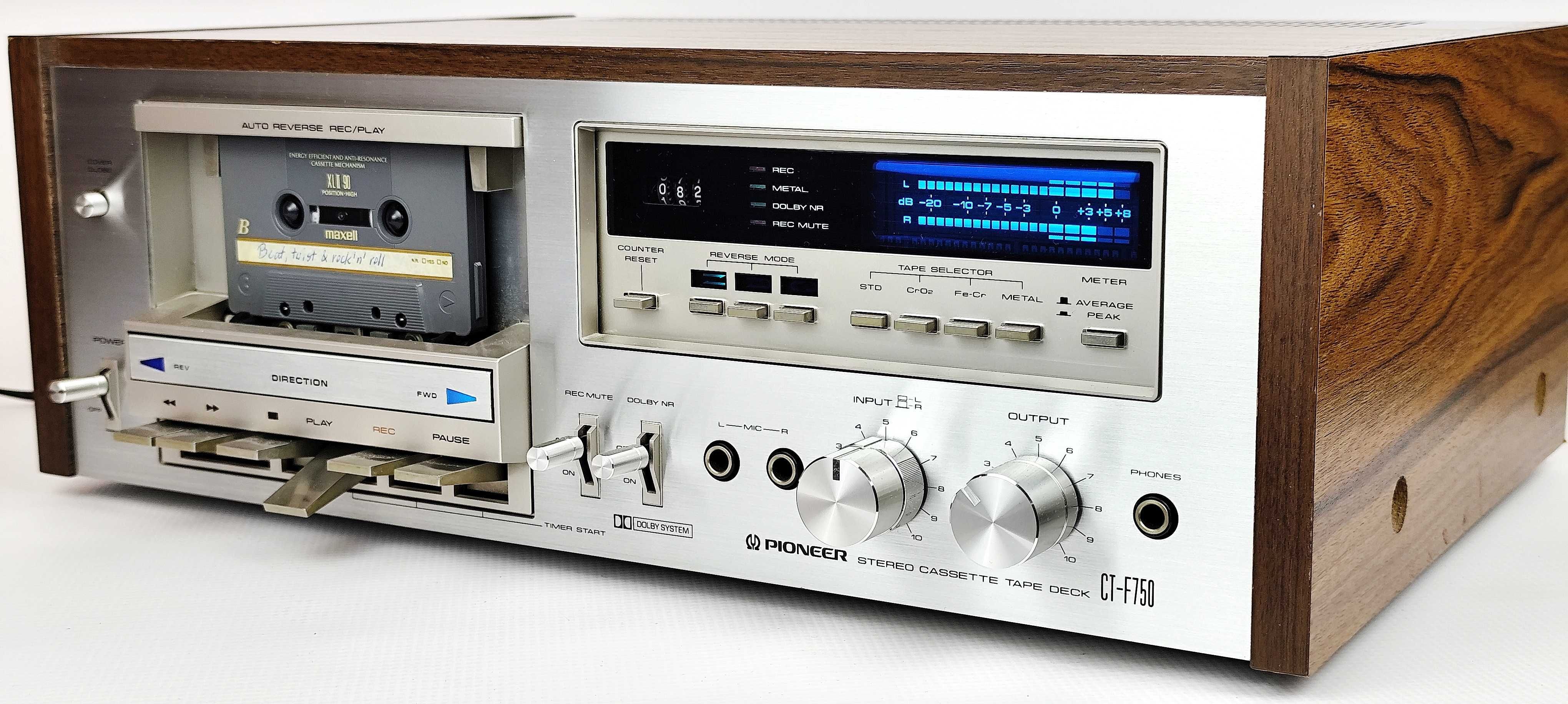 Pioneer CT-F750 blue line super magnetofon STAN KOLEKCJONERSKI