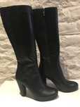 Buty kozaki czarne skórzane r. 38