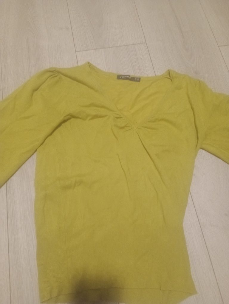 Limonkowy sweterek wiosenny L/ XL