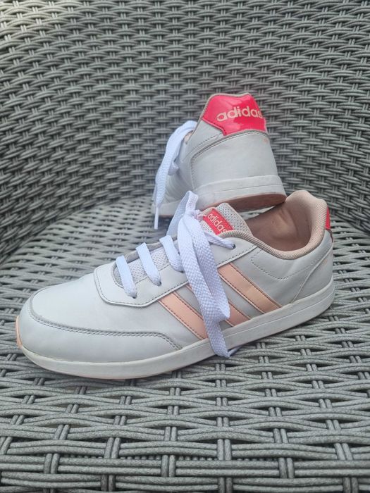 Buty ADIDAS R 38 wkł. 24.5 cm białe neon pudrowy róż sneakersy damskie