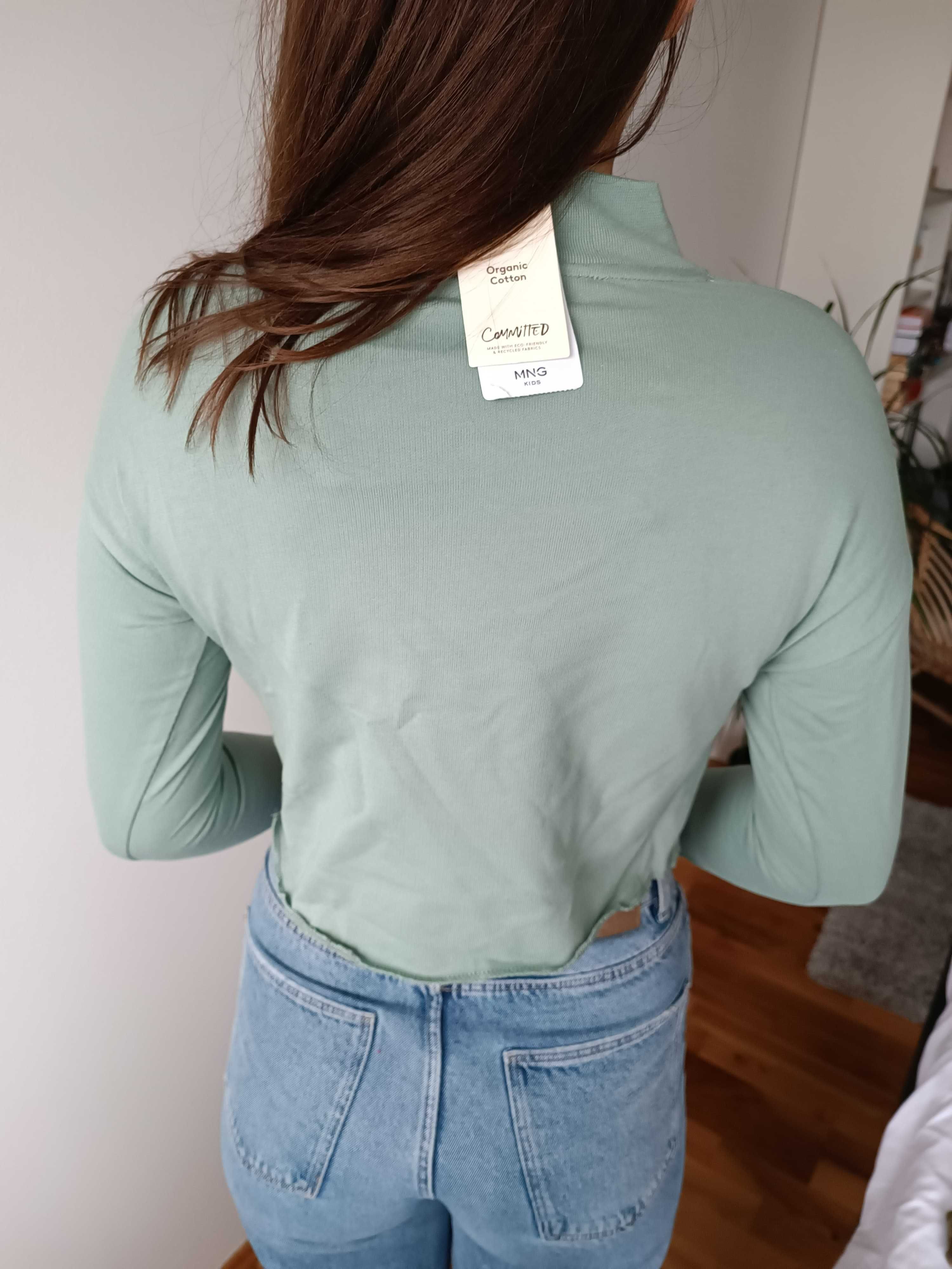 Bluzka XXS Mango crop top bawełniana