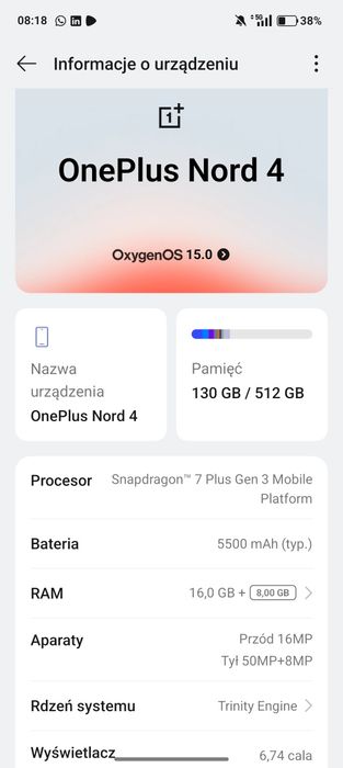 One Plus nord 4 512 GB i 16 GB Ram