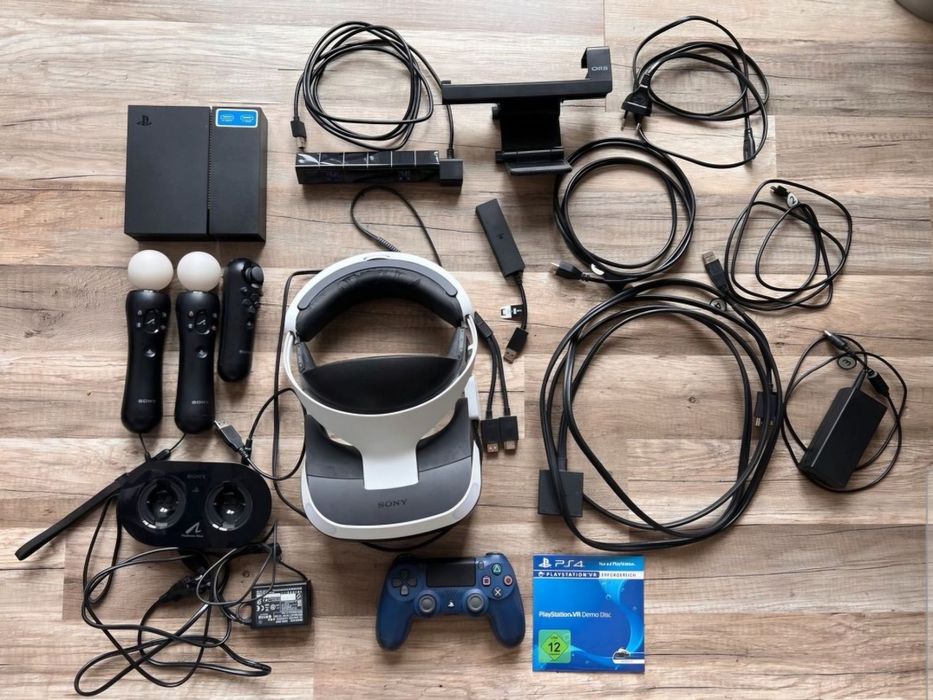 Zestaw PlayStation VR + aim controller + pad + przejściówka ps5